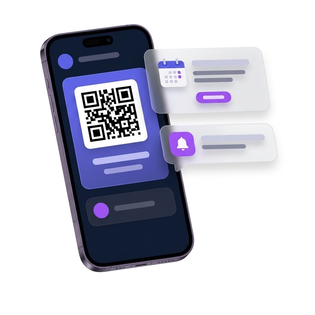 Resident mobile app with QR visitor pass, facility booking and notification